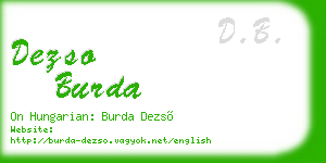 dezso burda business card